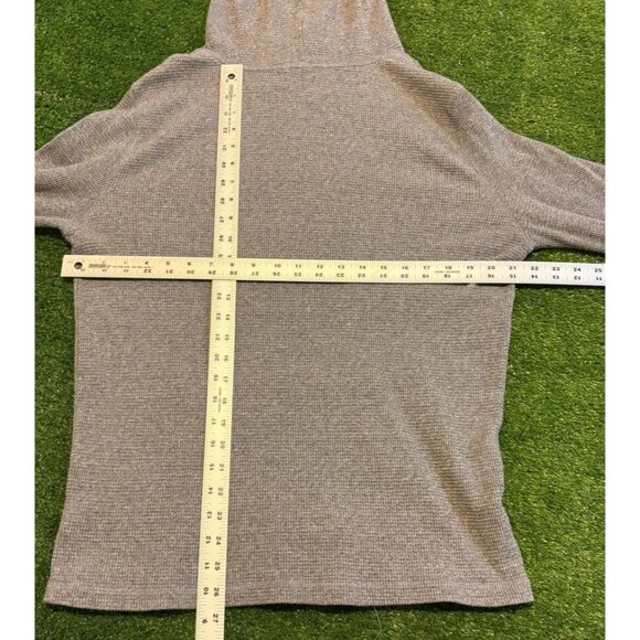 Ralph Lauren Polo hoodie mens large gray waffle knit pockets pullover casual 45 - Picture 12 of 13